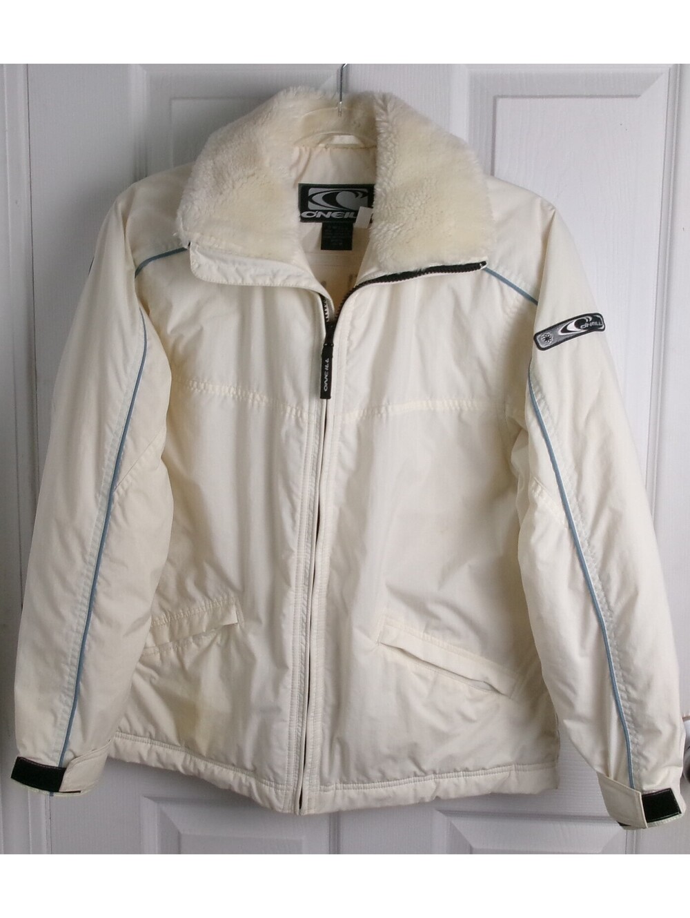 O'Neill Women's M Ski Snowboard Jacket Ivory Sherpa Collar Insulated